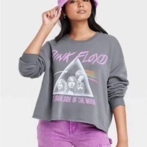 Pink Floyd - The Dark Side Of The Moon Pink Floyd Graphic Crop Sweatshirt Large